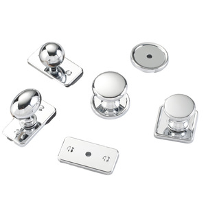 LCCDIS Cabinet Knobs Chrome Plated Zinc Alloy Round Spherical Minimalist Style <b>Single</b> Hole <b>Wardrobe</b> Drawer Handle - Product Image 3