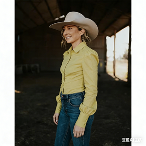 <span class=keywords><strong>Camicia</strong></span> Arena da <span class=keywords><strong>Donna</strong></span> in Misto <span class=keywords><strong>Lino</strong></span> e Cotone con Stampa Floreale, Manica <span class=keywords><strong>Lunga</strong></span>, Traspirante, Stile Western - Product Image 4