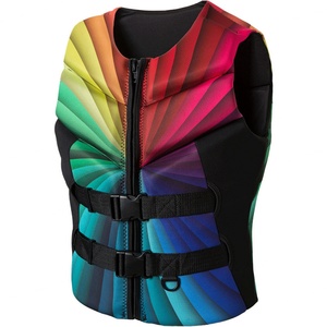 Unisex Neoprene PVC Foam Life Jacket Beautiful <b>Rainbow</b> Camo Printed Reusable Durable Lightweight for Water-skiing Wholesale - Product Image 1