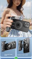 Tongsis Tripod Magnetik P15Mini-C 2025 dengan Penyangga Ponsel Portabel dan Remote, Tongsis Tripod Mini Baru