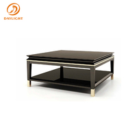 Usine personnalisée minimaliste moderne centre de mariage de noir ensemble de table de café en marbre meubles de salon