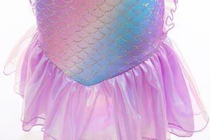 Niñas <span class=keywords><strong>Sirenita</strong></span> <span class=keywords><strong>Ariel</strong></span> princesa niña vestido Cosplay disfraces niños sirena vestir conjuntos con peluca niños ropa de Halloween - Product Image 6