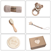 Coffret Cadeau Personnalisé pour Bébé Nouveau-né avec Animaux (Lion, Lapin, Ours, Cerf, Dinosaure, Éléphant) - Grande Boîte avec Emballage Cadeau