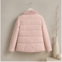 Manteau court en cuir de mouton pour femme, hiver, col en fourrure de lapin, patchwork, pour un usage quotidien