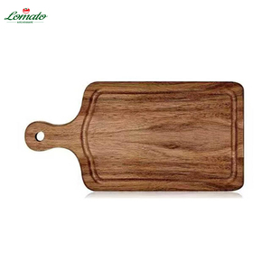 Planche à découper en bois d'acacia avec poignée, plateau de service en bois pour steak, fromage, pain, pizza, planche de cuisine pour fêtes et restaurants - Product Image 4