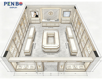 Luxus-Einzelhandelsdesign & Möbelfertigung Glas-LED-beleuchtete Schmuck- und Diamanten-Verkaufsvitrine mit Goldleiste