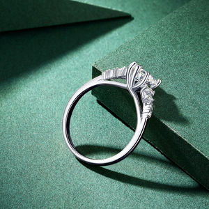 Luxury S925 Sterling <b>Silver</b> Rhodium/Gold Plated Claw Setting Shiny D VVS1 GRA Hearts Moissanite <b>Eternity</b> <b>Ring</b> for Women Gift - Product Image 6