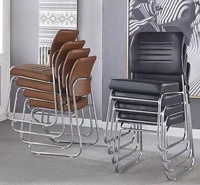 Chaise de conférence ergonomique empilable en cuir, moderne et économique, vente chaude, de la marque Golden Lion Factory Wholesale