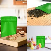 Sacs Doypack pour l'emballage alimentaire, sacs Mylar refermables à fermeture éclair, pochettes verticales aluminisées colorées or, jaune, rouge, noir