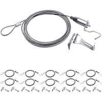Pince de suspension pour câble de plafond en acier sur mesure, kit de suspension nickelé avec crochet, clip de verrouillage de câble, pince de serrage