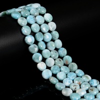 Perles Larimar naturelles de haute qualité brins 6Mm 8Mm pièce perles rondes lisses 10Mm Bracelets Larimar perlés