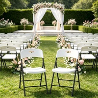 Chaises pliantes en plastique, siège portable, structure en acier robuste, résistant aux UV, utilisation intérieure et extérieure, cour, parc, banquet, fête, mariage
