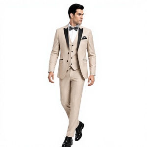 WARPRO INDUSTRY Costume trois pièces en laine noir pour homme, coupe droite, col à revers, simple boutonnage, devant plat - Product Image 2