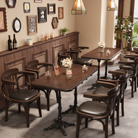 Ensemble de chaises de style scandinave pour hôtel, café, bar, restaurant, table à manger en bois massif HUALIN