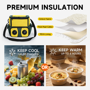 2025 Tốt Nhất Nhất Sản Phẩm Bán Chạy Trong Alibaba 2024 Tùy Chỉnh Cách Điện Ăn Trưa Mát Dã Ngoại Túi Với Pin Sạc Loa Túi - Product Image 5