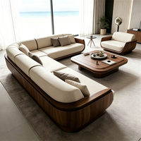 Gebogenes Ecksofa-Set Modernes Luxus-Stoffsofa in L-Form Wohnzimmermöbel