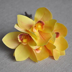 O-X707 Gros latex <span class=keywords><strong>cymbidium</strong></span> faisceau 3D imprimer blanc artificielle <span class=keywords><strong>cymbidium</strong></span> orchidée bouquet maison de mariage décor orchidée <span class=keywords><strong>cymbidium</strong></span> - Product Image 2