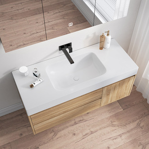 Simple smart bathroom cabinet integrated basin countertop bathroom cabinet combination washbasin basin washbasin - Product Image 2