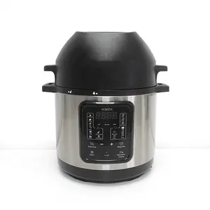 1500W Multifunctional 2-in-1 Electric Pressure Cooker & Digital Air Fryer Combo Machine Rice Cooker Support OEM ODM Customize