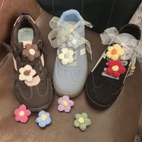 Breloques de lacets de chaussures vintage bohèmes, décorations faites à la main, accessoires DIY, breloque de chaussure fleur au crochet pour chaussures décontractées