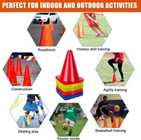 Cônes de football multicolores de 7 pouces pour l'entraînement sportif, marquage de terrain, obstacle, marqueur d'agilité, en plastique, pour la pratique du football - Approvisionnement direct usine