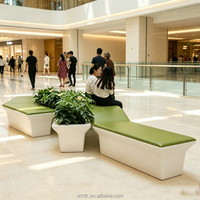Y231 Jardinière surdimensionnée en forme de soucoupe, sculpture paysagère personnalisée en PRV, pot de fleurs et siège pour hall de centre commercial et espace commercial