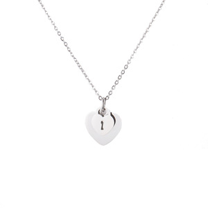Liebhaber Herz Vorhänge schloss Halskette Vorhänge schloss Kragen Choker Halsketten für Männer Frauen <span class=keywords><strong>24</strong></span> Zoll - Product Image 3