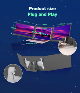 Màn hình mở rộng ba màn hình laptop được nhà máy OEM/ODM chứng nhận, hai màn hình LCD 15.6 inch 1080P, màn hình ba di động cho IPS TFT - Product Image 5