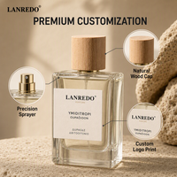 Flacon de parfum vide en verre transparent personnalisé 30ml 50ml 100ml Flacon de parfum rectangulaire plat moderne avec bouchon en bois naturel