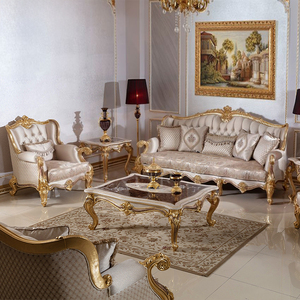 Sofá Antiguo de Tela Europea, Sofá Clásico de Lujo para Sala de Estar, Muebles de Sala de Estar de <span class=keywords><strong>Diseño</strong></span> Clásico Europeo de Lujo para Villa - Product Image 1