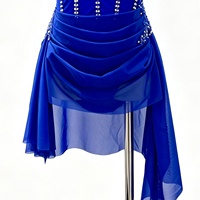 Costume de danse lyrique bleu royal G014, robe contemporaine en maille ornée de strass pour spectacle sur scène, compétition, fabricant OEM ODM