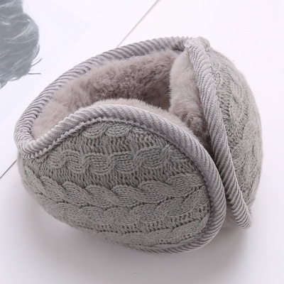 FF195 Women Men Ski Running Cycling Earmuffs Winter Outdoor Foldable Ear Warmer Polar Fleece Knit Ear Muffs