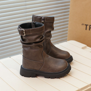 Nouvelles Bottes Mi-Mollet Rétro pour Filles, Style Maillard Tendance, Semelle Épaisse, Chaussures Décontractées de Princesse - Product Image 3