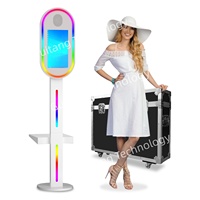 GT GT-D002 Cabine Photo Verticale Électrique avec Écran, Impression Instantanée, Compatible Appareil Photo Reflex, Cabine Photo 360 Degrés en Métal