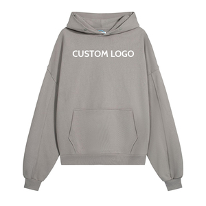 เสื้อฮู้ดดี้ผ้าฝ้ายเฟรนช์เทอร์รี่ 420 แกรม พิมพ์โลโก้ได้ตามต้องการ ผ้าฝ้ายพรีมา 100% ทรงโอเวอร์ไซส์ ไหล่ตก ทรงบ็อกซี่ ติดกระดุม - Product Image 1