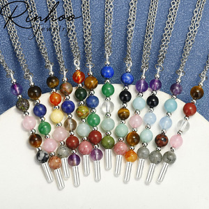 Nuevo Collar de Mujer con Cuentas de Piedra Natural, Cadena de Acero Inoxidable, Sodalita, Amatista, <span class=keywords><strong>Ojo</strong></span> de Tigre, 12 Constelaciones <span class=keywords><strong>del</strong></span> Zodiaco - Product Image 2