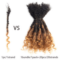 Capelli di Donne di Colore # Dreadlocks T1B/30 Colorati in Stile Brasiliano, Nuovo Design, Extension di Capelli Remy con Punte Ricci