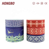 Ruban adhésif Washi en PVC phosphorescent Hongbo, autocollants pour agenda, motifs d'architecture de grues de style ancien, brillant UV antarctique