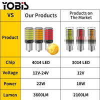 Ampoule LED OEM YOBIS 1156 1157 3157 T20 7440 7443, frein, marche arrière, clignotant 12V Canbus, accessoires d'éclairage automobile