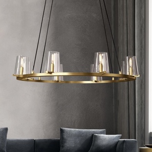 <span class=keywords><strong>Lampadario</strong></span> in vetro lineare moderno americano di lusso finitura oro con 12 <span class=keywords><strong>sfere</strong></span> di vetro bianco per la cucina soggiorno e corridoio - Product Image 4