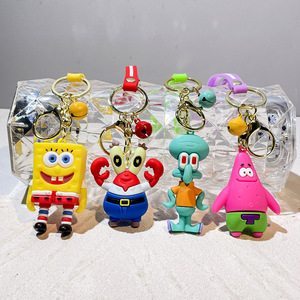 Llavero de PVC de Bob Esponja y Sr. Krabs, Diseño Animado en 3D, Lindo y Suave, Colgante para Coche - Product Image 2
