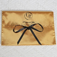 Pochette de luxe 30*25 cm pour extensions capillaires, avec logo personnalisé imprimé, en tissu de soie, pour sous-vêtements, cadeaux et paquets de cheveux