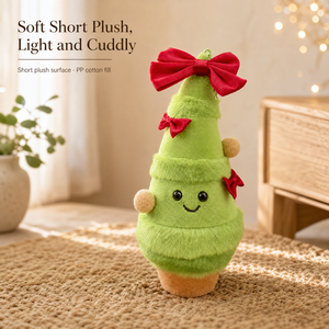 Adorno Colgante para Árbol de Navidad de Felpa Corta Relleno de Algodón PP, Lazos de Terciopelo Rojo, Cadena con Cuentas para Decoración de Ventanas, Puertas y Bolsos, 12cm - Product Image 1