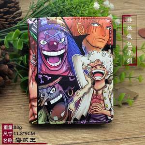 2024 New Design PU Leather Purse Short Wallet Japan Anime Characters Luffy Nika Wallets <strong>Card</strong> Holder With Button - Product Image 3