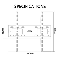 Rak TV Dinding Tetap Grosir Pabrik China 32"-65" VESA 400*400mm Hitam