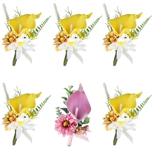 H561 Bouquet Artigianale di Calla in Seta Artificiale, Spilla per Abito, Corsage per Sposa e Sposo, <span class=keywords><strong>Accessori</strong></span> per Feste - Product Image 5