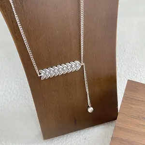 Quyến Rũ Nhà Máy Thời Trang Bán Buôn Đồ Trang Sức S925 Sterling Silver Bạc Cổ Điển Thái Bạc Lúa Mì Tai Vòng Cổ Của Phụ Nữ Đồ Trang Sức