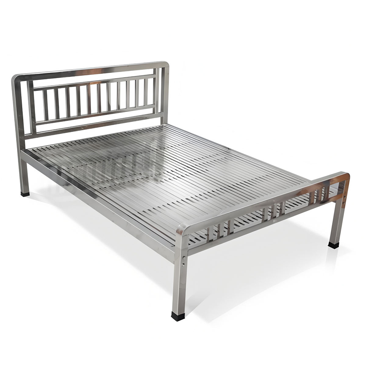 Cadre de pied de lit haut + Plaque de lit en acier inoxydable