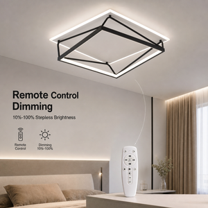 Modern Square Led <b>Ceiling</b> <b>Light</b> Acrylic Iron <b>Remote</b> Dimmable Tri Color Surface Mount For Living Room Bedroom - Product Image 4