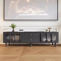 Meuble TV en chêne massif style farmhouse, design moderne et luxueux, avec tiroirs de rangement, pour salon, mobilier de maison